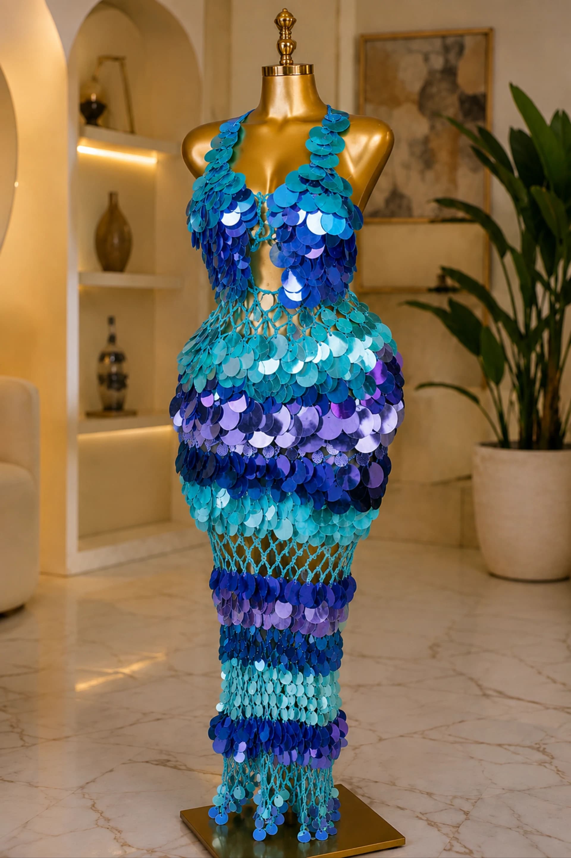 ORIELA BLUE SEQUIN DRESS